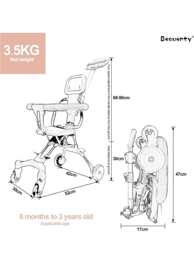 Beauenty Lightweight Adjustable Baby Stroller – Compact Travel & One-Hand Fold - Image 2